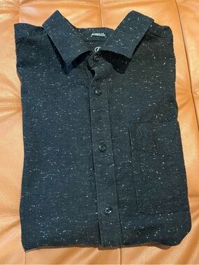 Volcom Men's Black Speckled Casual Button-Down Shirt